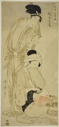 Mother and Child at Dusk (Oyako yugure), från serien "Three Evening Pleasure of the Floating World (Ukiyo san seki)"