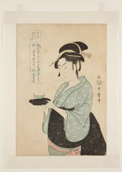 Naniwaya Okita (träblock i färg)