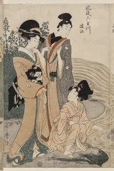 Omi Province från serien Fashionable Six Jewel Rivers (Furyu Mu Tamagawa)