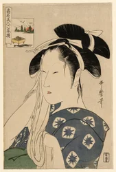The Asahiya Widow, från serien "Renowned Beauties Likened to the Six Immortal Poets" ("Komei bijin rokkasen")