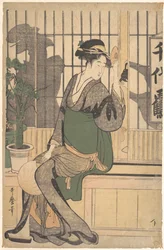 Chiyozuru-tehuset, skuggor på shōji, 1790-talet