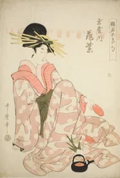 Courtesan Hanamurasaki från Tamaya, från serien "Courtesans of the Five Festivals (Yukun gosekku)"