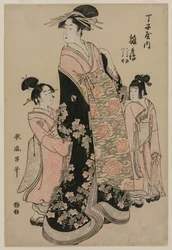 Skolan r Hand-san Hinazuru från Cho Toki och med sin himmelska plattform ts Tsuruji plan d Tsuru no c. 1794.