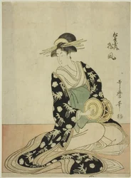 The Courtesan Matsukaze of the Matsubaya, från en namnlös serie av kurtisaner från Matsubaya som fem musiker