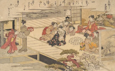 Kvinnor som spelar ett spel med snäckor, 1790.