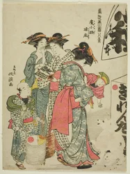 Hjälp medlemmar g te ve människor g barn l medlem Hirokoji (Hirokotsugis plats), från serien ``English ght conte m pora ry views of Rokoku (Eight Views of Metropolitan Government Rokoku)