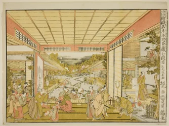 Akt VII (Shichidanme), från serien "Perspective Pictures of the Storehouse of Loyal Retainers (Uki-e kanadehon Chushingura)"