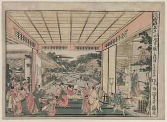 Chushingura: Akt VII från serien Perspective Pictures för The Treasure House of Loyalty, ca. 17