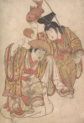 Boys Maquerading as Daikoku and Ebisu, ca. 1780.