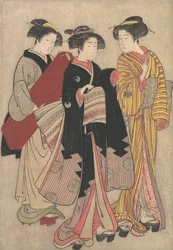 Två geishor ute på promenad, 1739-1820.