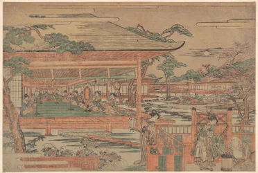 Ushiwaka, den unge Yoshitsune, ger Jorurihime en serenad