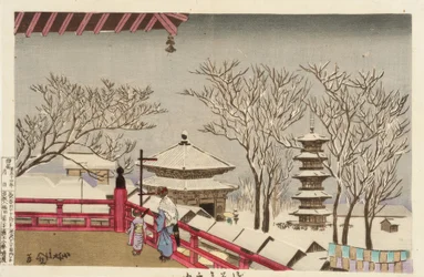 Sensoji-templet i snön