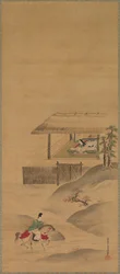 Minamoto no Nakakuni besöker Lady Kogō