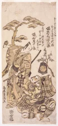 Two Warriors (trätryck i färg)