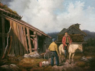 Man on Horse (olja på duk)