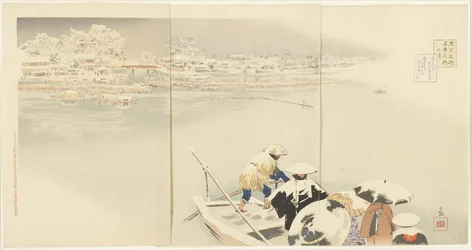 Februari: Matsuchiyanma Hill i skymningen i snö, mars 1896