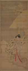 Beauty Bijin in the Snow, sent 1700-tidigt 1800-tal.