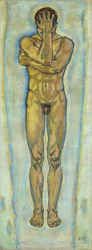 Man naken gul och blå, ca. 1913.