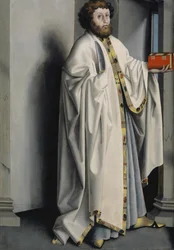 Saint Bartholomew från Heilspiegel-altartavlan, ca 1435 (blandmaterial på ekpanel)