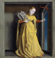 Synagoga från Heilspiegel-altartavlan, ca 1435 (blandmaterial på ekpanel)