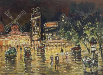 Le Moulin Rouge - Konstantin Alexeyevich Korovin (1861-1939). Olja på kartong. Mått: 40,5x55,6 cm. Privat samling