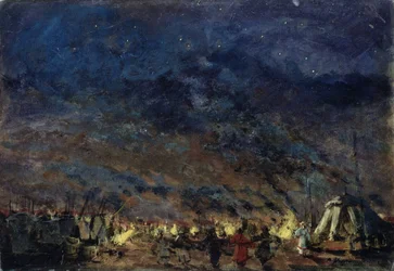 Polovtsian lägret. Scenografi för operan Prince Igor av A. Borodin, 1914