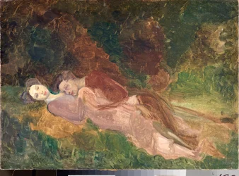 Lovers (Lovers) - Målning av Konstantin (Konstantin) Andreevich Somov (1869-1939), olja på duk