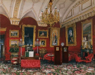 Interiörer av Vinterpalatset. Studien av storprinsessan Maria Nikolajevna, slutet av 1800-talet.