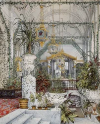 Interiörer av Vinterpalatset. Kejsarinnan Alexandra Fyodorovnas vinterträdgård, 1860-talet