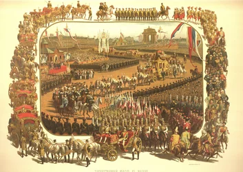 Alexander III:s ceremoniella intåg i Moskva, ur Kröningsalbumet, 1883