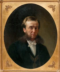Porträtt av Comte Piotr Aleksandrovitch Valouiev (Pyotr Aleksandrovich Valuev) (1815-1890) - Peinture de Konstantin Yegorovich Makovsky (Constantin Makovsky) (1839-1915), huile sur kartong