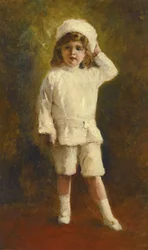 Porträtt av tronföljaren Tsarevich Alexei Nikolaevich 1904-1918