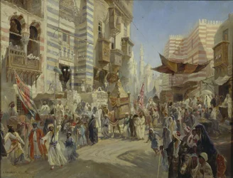 Överlämnandet av den heliga mattan i Kairo, 1876