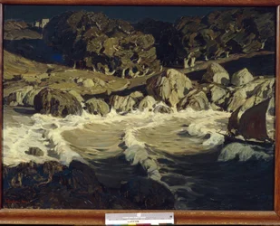 ""Night At Sea" (Night At Sea) Målning av Konstantin Bogayevsky (1872-1943) Dim 109x144,5 cm 1903 State A Radishchev Art Museum, Saratov