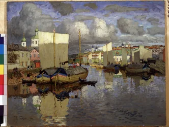 ""Pskov"" Målning av Konstantin (Constantin) Gorbatov (1876-1945) 1919 Ryska statens museum, Sankt Petersburg