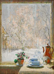 Genom fönstret på vintern, 1945