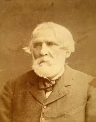 Porträtt av författaren Ivan Sergeyevich Turgenev (Sergueievitch Tourgueniev) (1818-1883). Albumin Foto av Konstantin Schapiro (1839-1900)