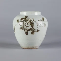 Burk med blommönster, Yi-dynastin, 1392-1910 (keramik)