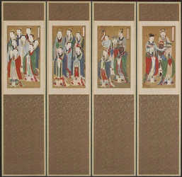 Processionsscen, Choson-dynastin (färg på papper och siden)