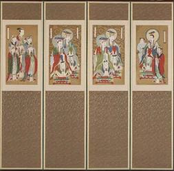 Processionsscen, Choson-dynastin (färg på papper och siden)