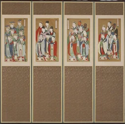 Processionsscen, Choson-dynastin (färg på papper och siden)