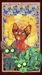 Färgglada sphynxkatter