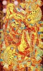 Färgstark mosaikfigur