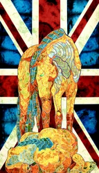 Den livfulla Union Jack-hästen