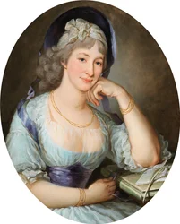 Porträtt av grevinnan Maria Ernestine Gräfin Esterházy-Starhemberg 1754-1813, början av 1770-talet.