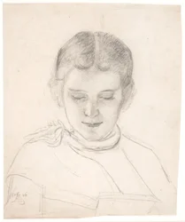 Konstnärens syster, Elizabeth Zahrtmann, läser