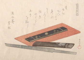 Kniv och två knivhandtag, 1800-tal.