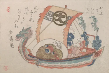 Skattbåt Takara-bune med tre råttor, 1816, råttans år.