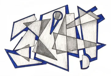 Abstrakt blå geometri