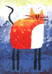 Abstrakt orange katt